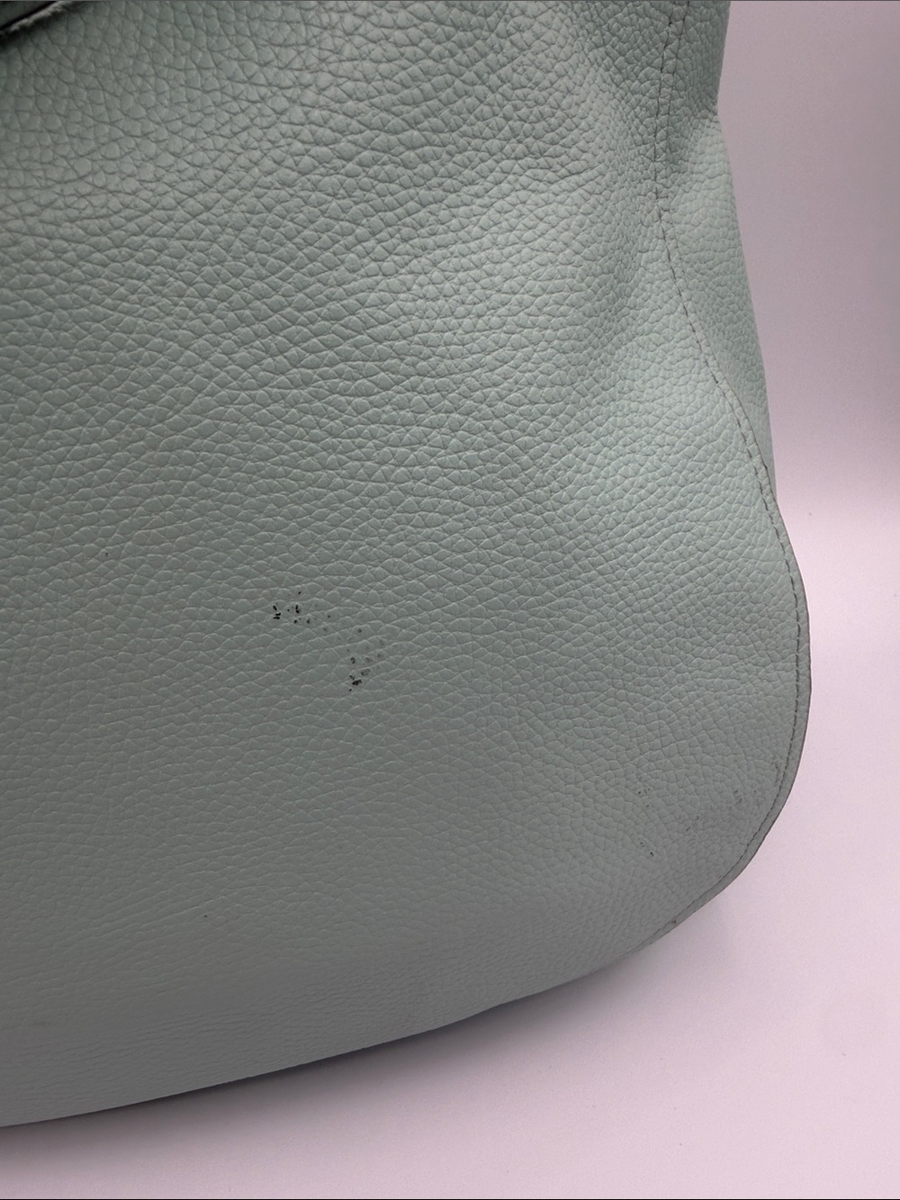 Coach Mint Green Pebbled Leather Shoulder Bag with Turn-Lock - Picture 9 of 11